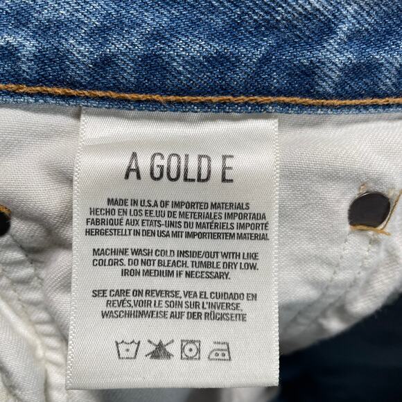 Agolde Jeans Womens 23 Blue 90s Loose Fit Distressed Button Fly Organic Cotton - Picture 4 of 12